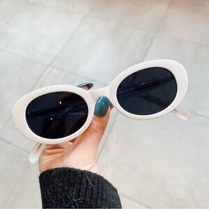 White Oval Sunglasses